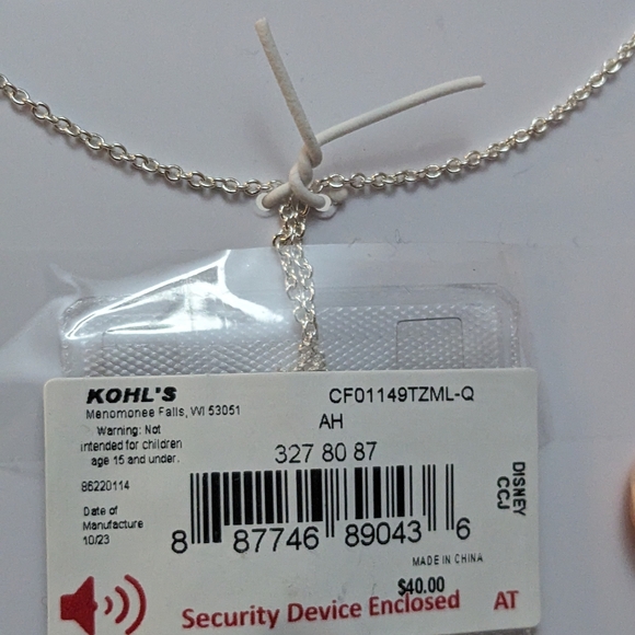 Minnie Mouse Heart Necklace (Fine Silver Plated) NWT - Picture 5 of 7